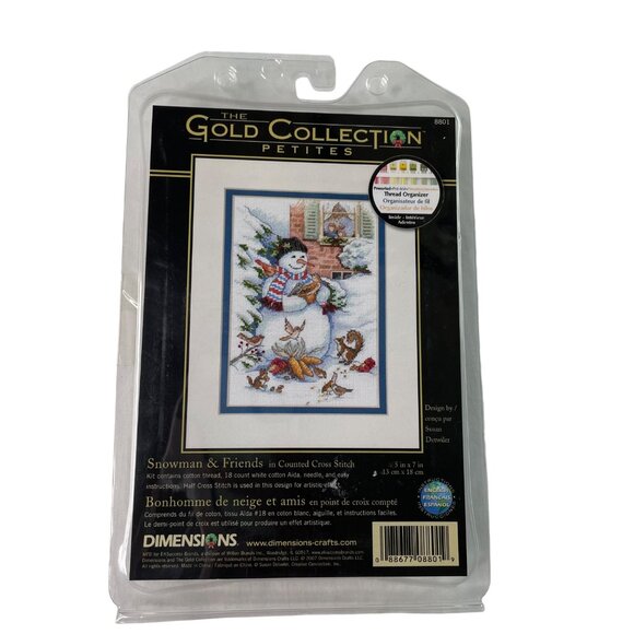 Dimensions Gold Collection Petites 8801, Snowman Friends Cross Stitch Kit 2007 u - Picture 1 of 5